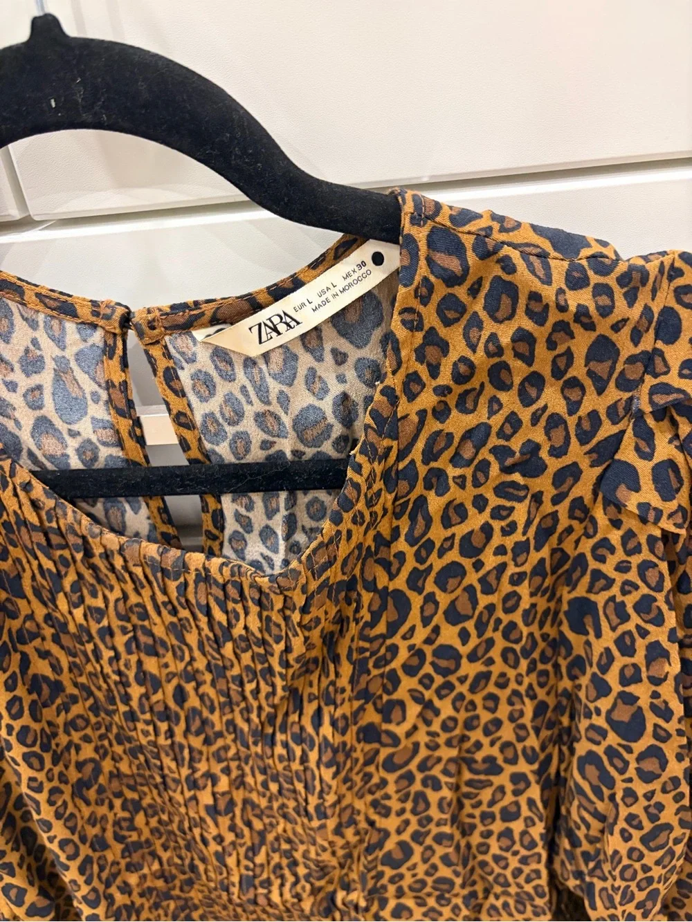 Zara Leopard Print Brown and Black Blouse - Picture 2 of 4